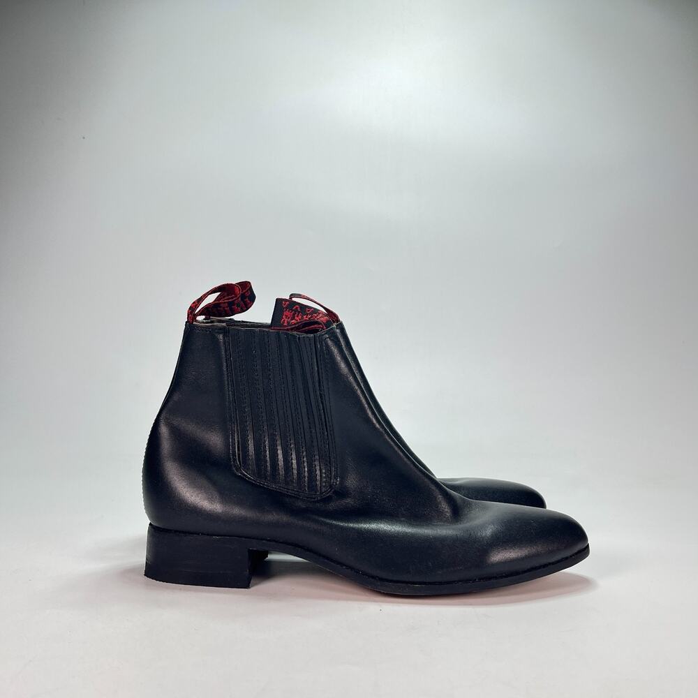 Tierra Brava Black Casual Folklorico Block Heel Pull On Ankle Boots Women's Sz 9